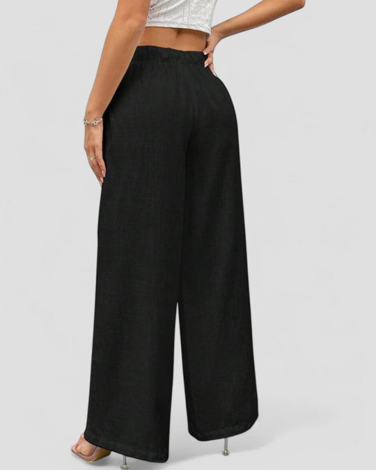 Heidi-Mode | Damen Breite Bein Leinen Sommerhosen