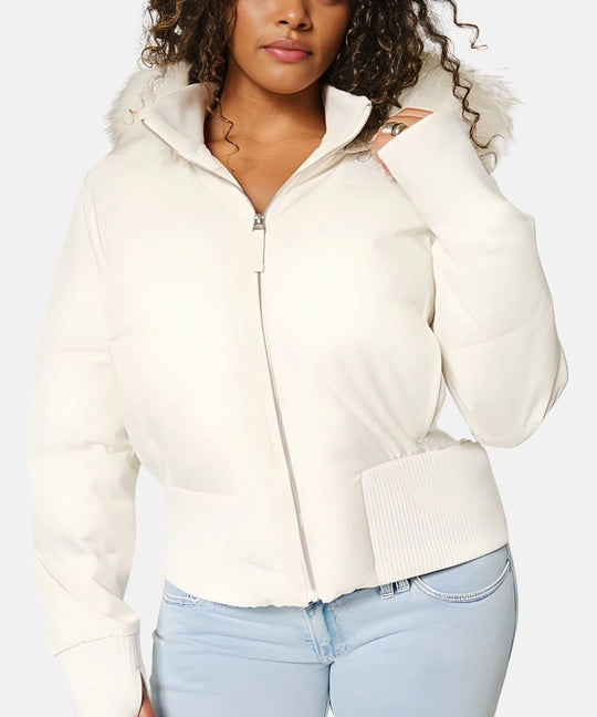 Damen Gesteppt Winterjacke mit Warm & Abnehmbarer Kapuze | Heidi-Mode