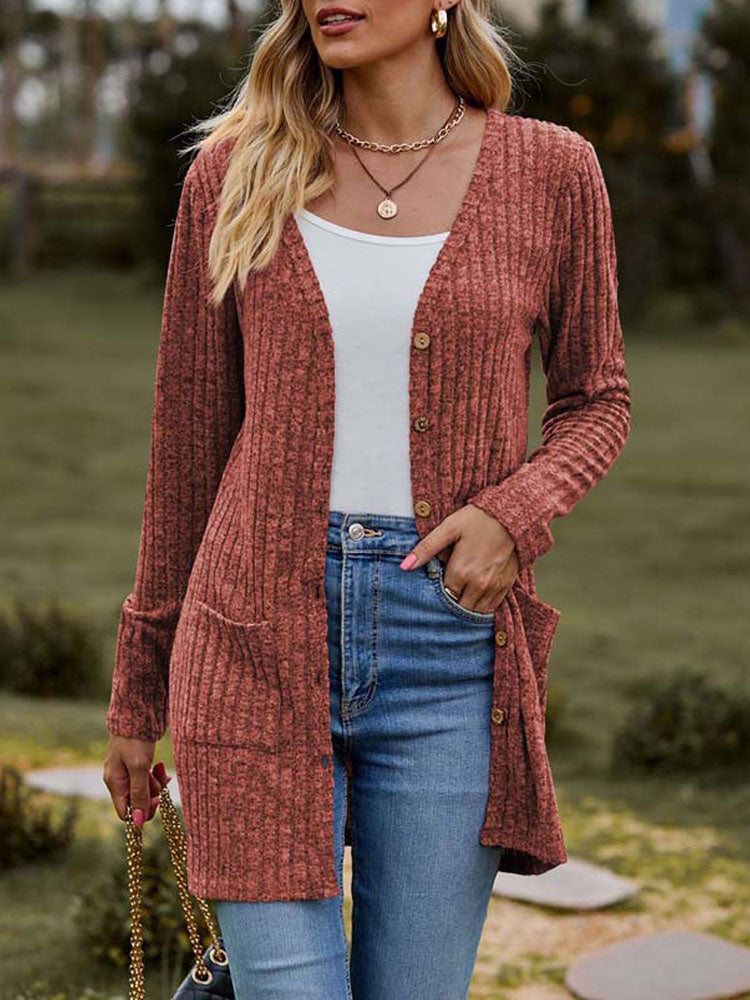 Heidi-Mode | Modische Strickjacke für Frauen mit Taschen