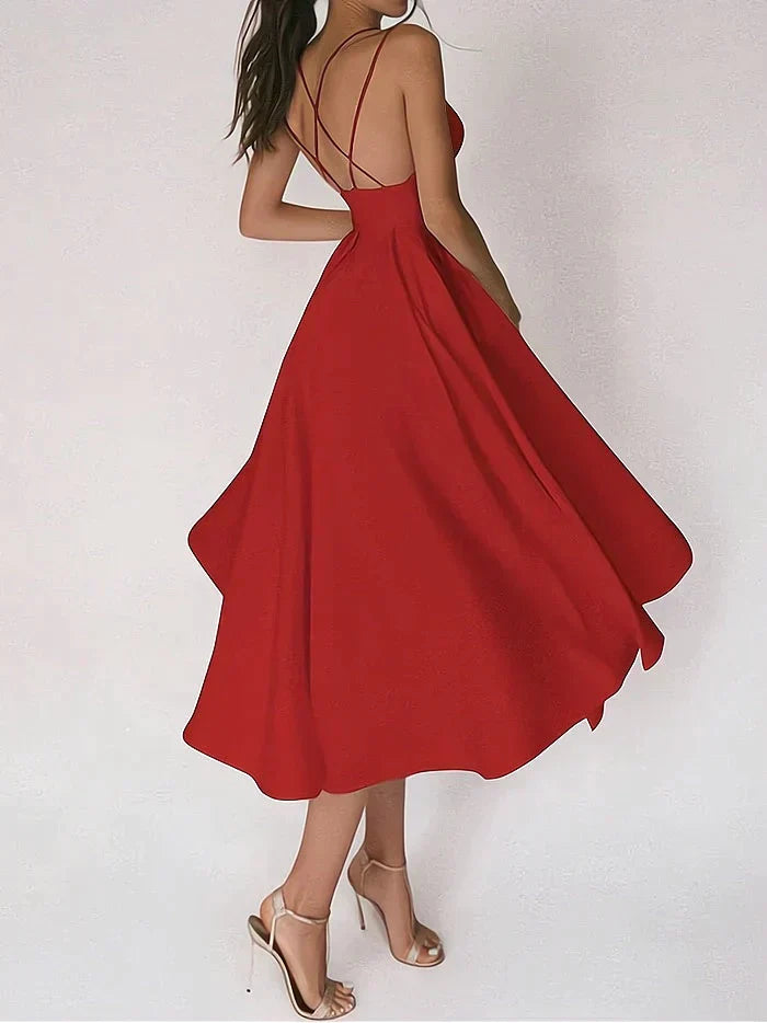 Heidi-Mode | Elegantes Damen Kleid mit V-Ausschnitt
