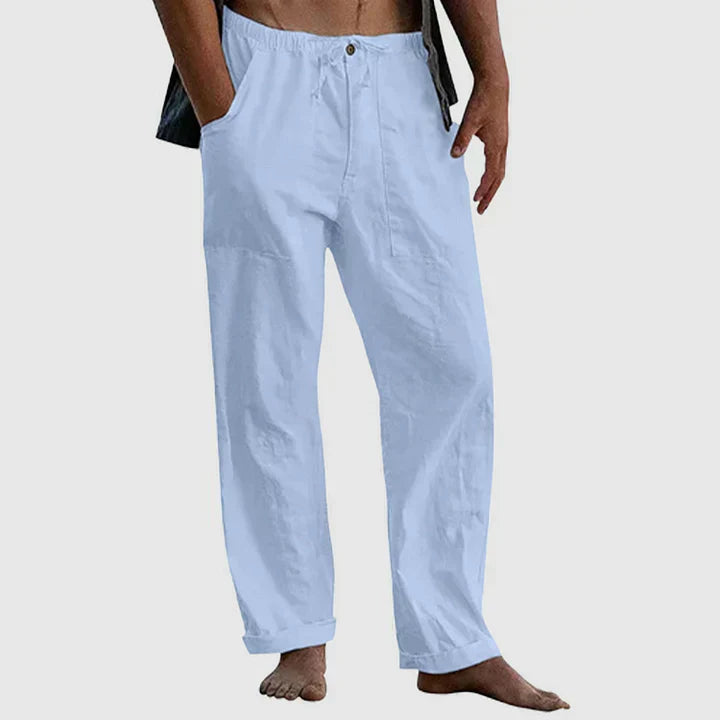 Heidi-Mode | Damen Leinen Hose mit Kordelzug Lässig Fit