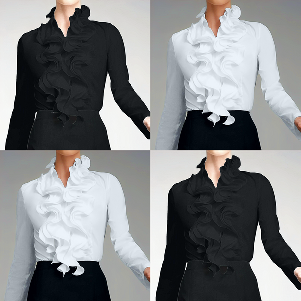 Heidi-Mode | Damen Rüschenbluse Elegant Romantisch
