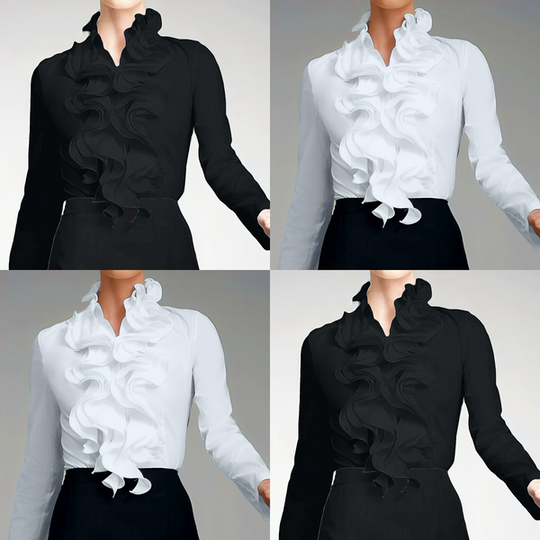 Heidi-Mode | Damen Rüschenbluse Elegant Romantisch