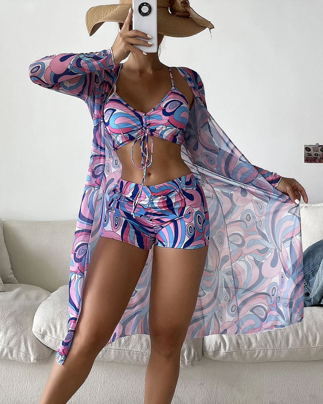 Heidi-Mode | Bikini mit Hohem Bund und Drei Teilen
