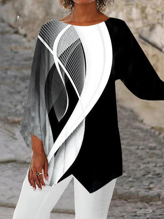 Heidi-Mode | Moderne Geometrische Tunika Mit Langen Ärmeln