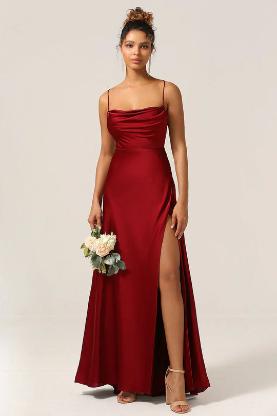 Heidi-Mode | Seiden-Maxikleid mit Geflochtenem Rücken Kleid Dich für Formelle Anlässe Lucette