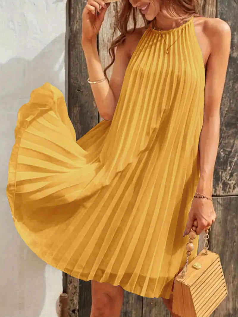 Heidi-Mode | Falten Oversize Kleid mit Trägern