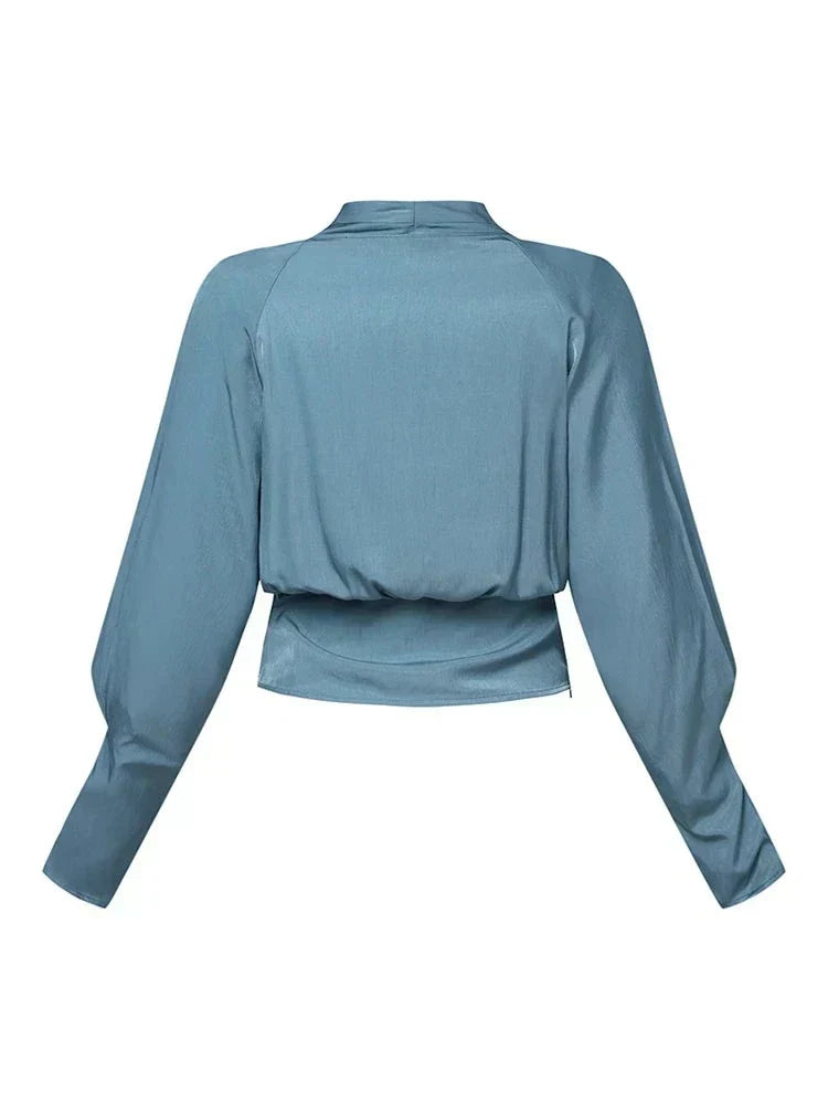 Heidi-Mode | V-ausschnitt Bluse aus Satin
