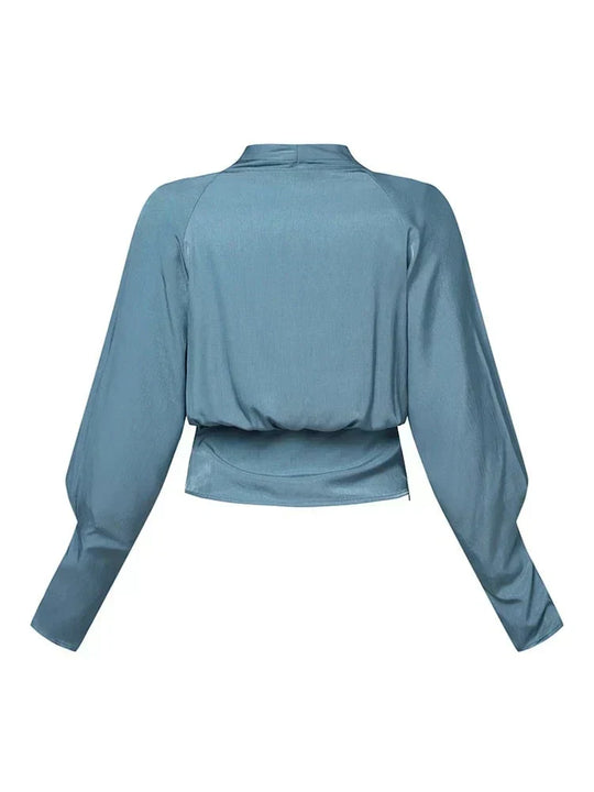 Heidi-Mode | V-ausschnitt Bluse aus Satin