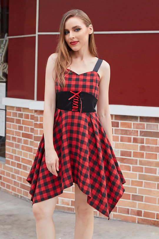 Rotes und schwarzes Vintage-Plaid