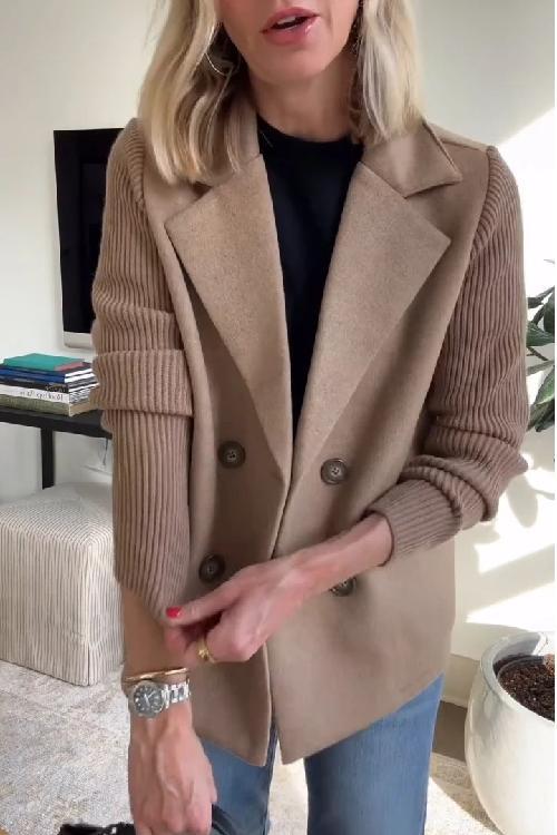 Heidi-Mode | Damen Strickblazer Elegant Leichte Business Jacke