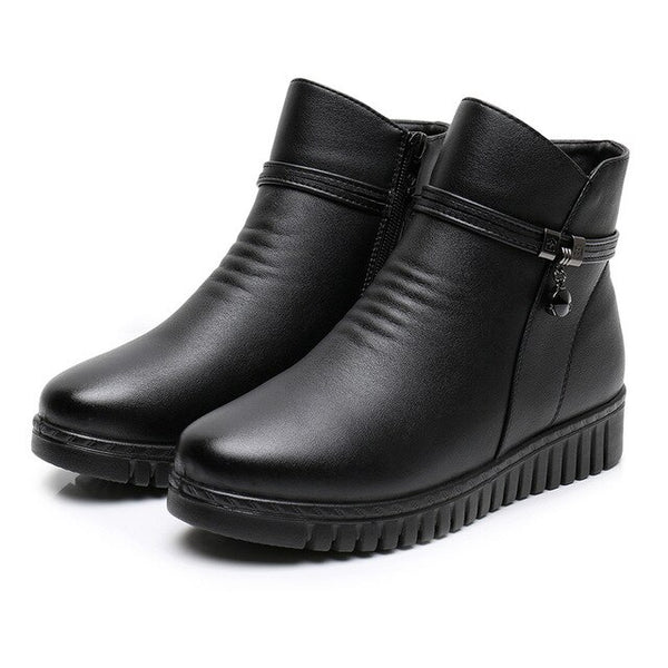 Heidi-Mode | Damen Wasserdichte Warme Lederstiefel
