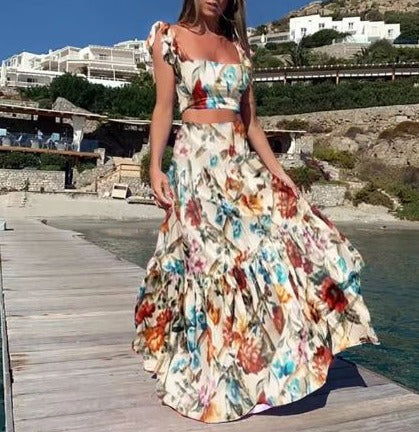 Heidi - Sexy zweiteiliges Sommerkleid mit Boho-Print