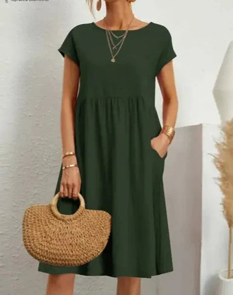 Vrouwen Linnen Casual Jurk