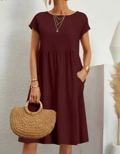 Vrouwen Linnen Casual Jurk