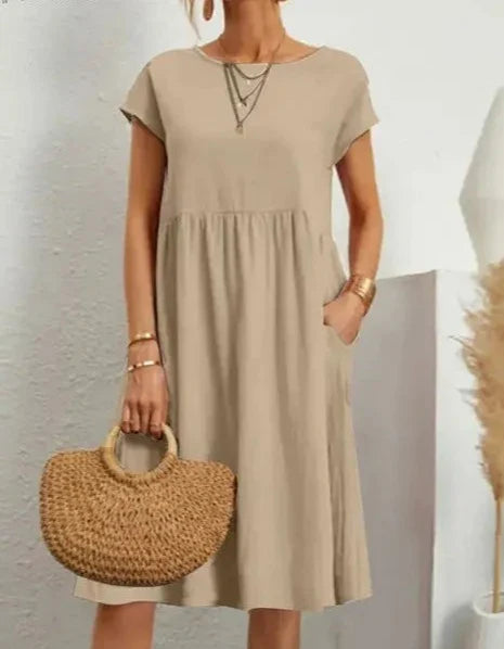 Vrouwen Linnen Casual Jurk