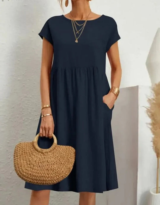 Vrouwen Linnen Casual Jurk