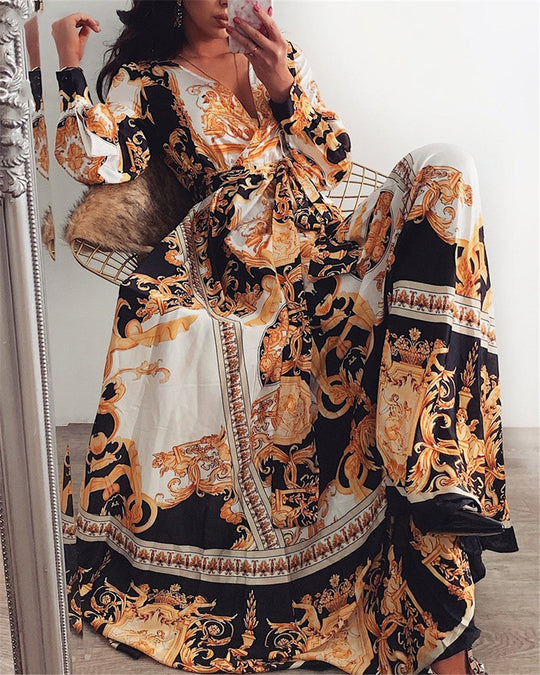 Wickelkleid | Boho Damenkleid mit Schlitz