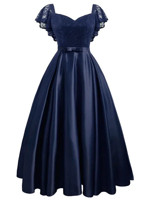 Mode Zomer Party Dress met Bloemen Kant