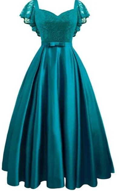 Mode Zomer Party Dress met Bloemen Kant
