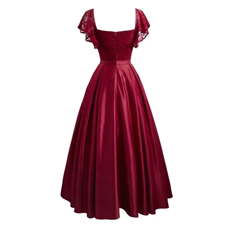 Mode Zomer Party Dress met Bloemen Kant