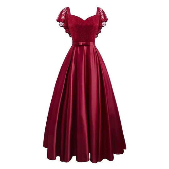 Mode Zomer Party Dress met Bloemen Kant