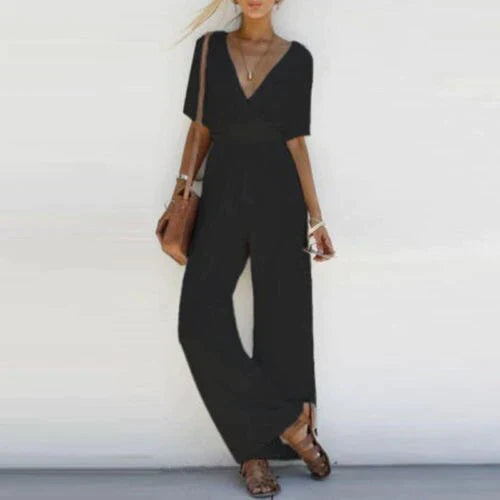 Eleganter Damen Jumpsuit mit V-Ausschnitt