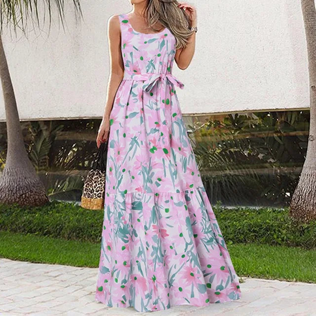 Heidi-Mode | Maxikleid Ohne Ärmel mit Floralprint