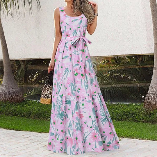 Heidi-Mode | Maxikleid Ohne Ärmel mit Floralprint