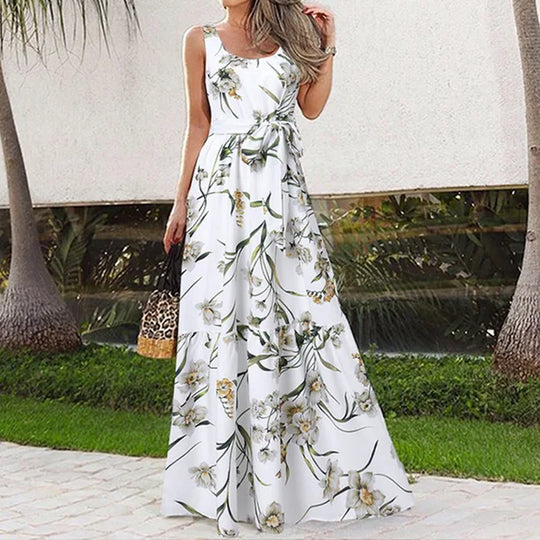 Heidi-Mode | Maxikleid Ohne Ärmel mit Floralprint
