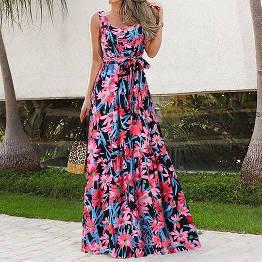 Heidi-Mode | Maxikleid Ohne Ärmel mit Floralprint