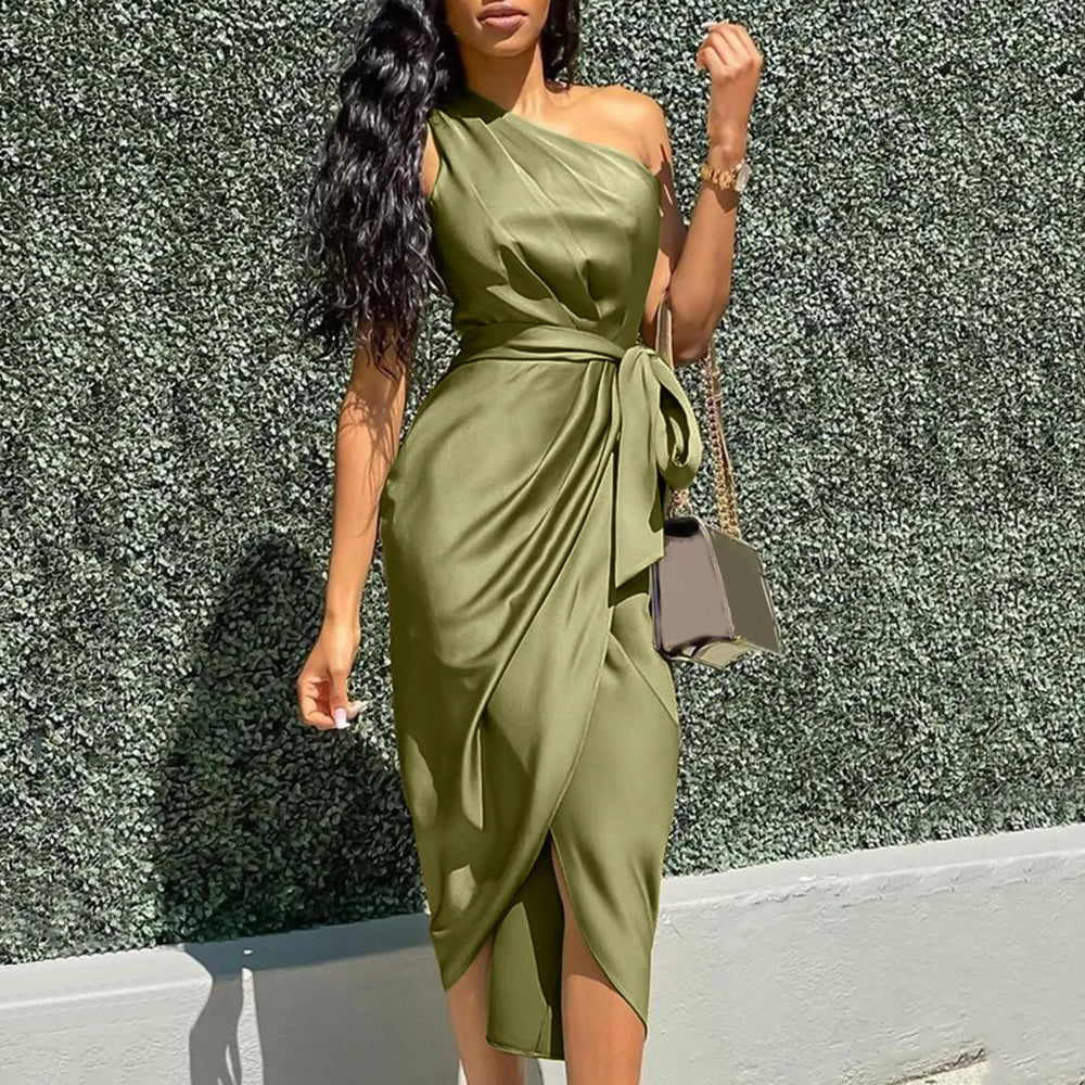 Sexy Één Schouder Zomerjurk Plus Size Galajurk