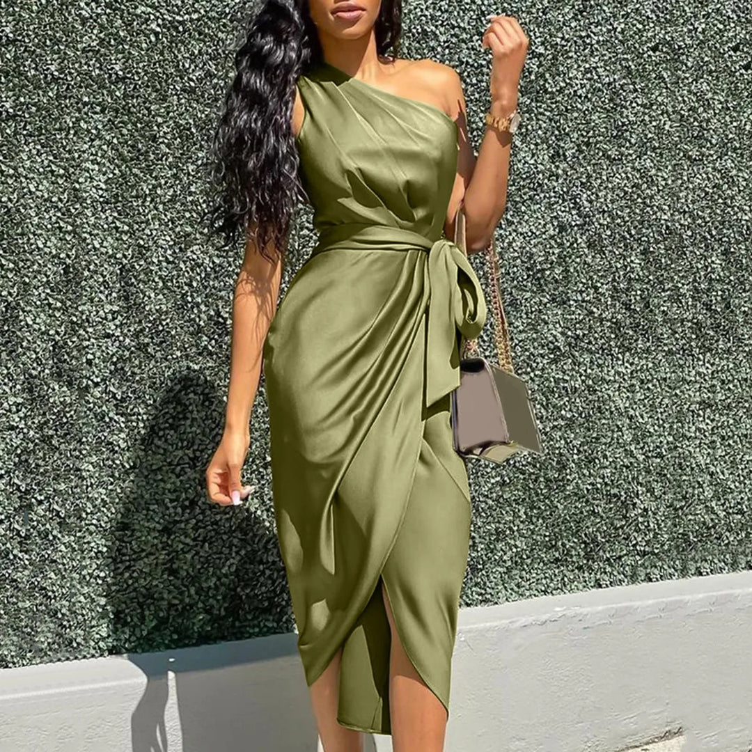 Sexy Één Schouder Zomerjurk Plus Size Galajurk