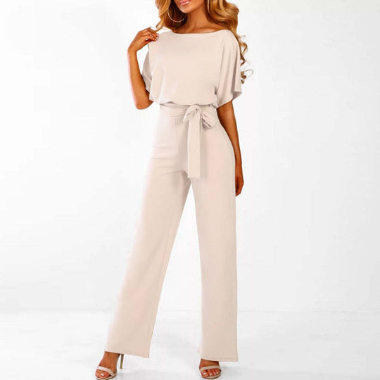 Heidi-Mode | Elegante Taille Gürtel Damen Jumpsuit