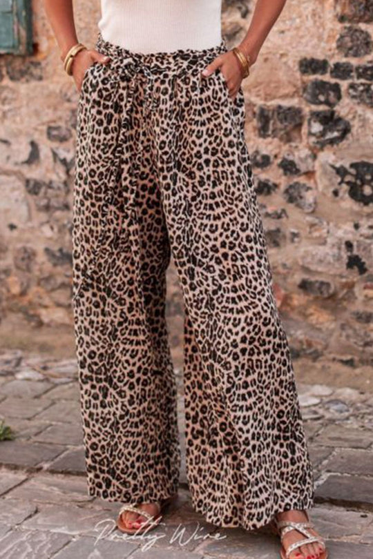 Heidi-Mode | Leopard Zugband Weite Beinform Pants