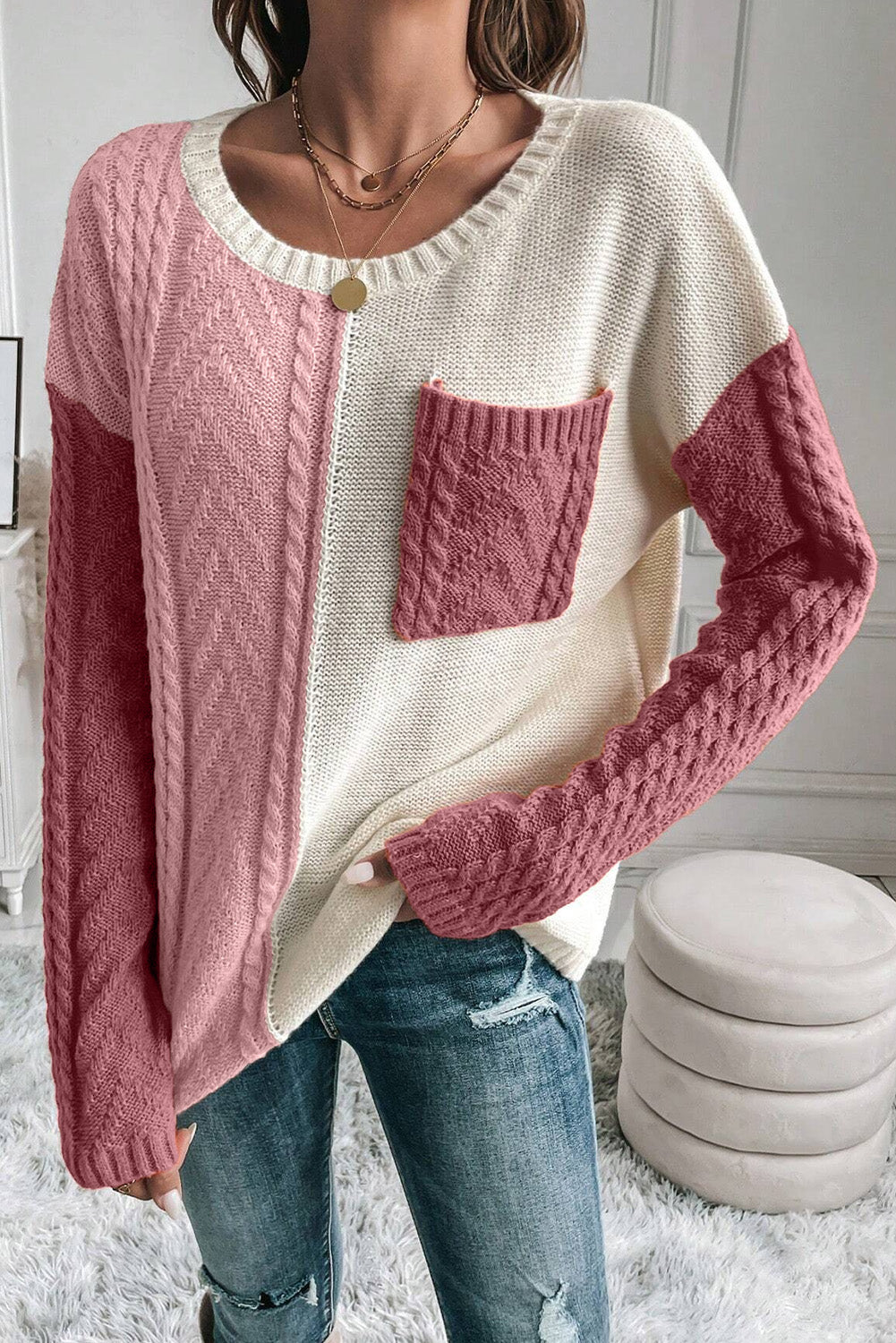 Heidi-Mode | Trendy Tricolor Strickpullover