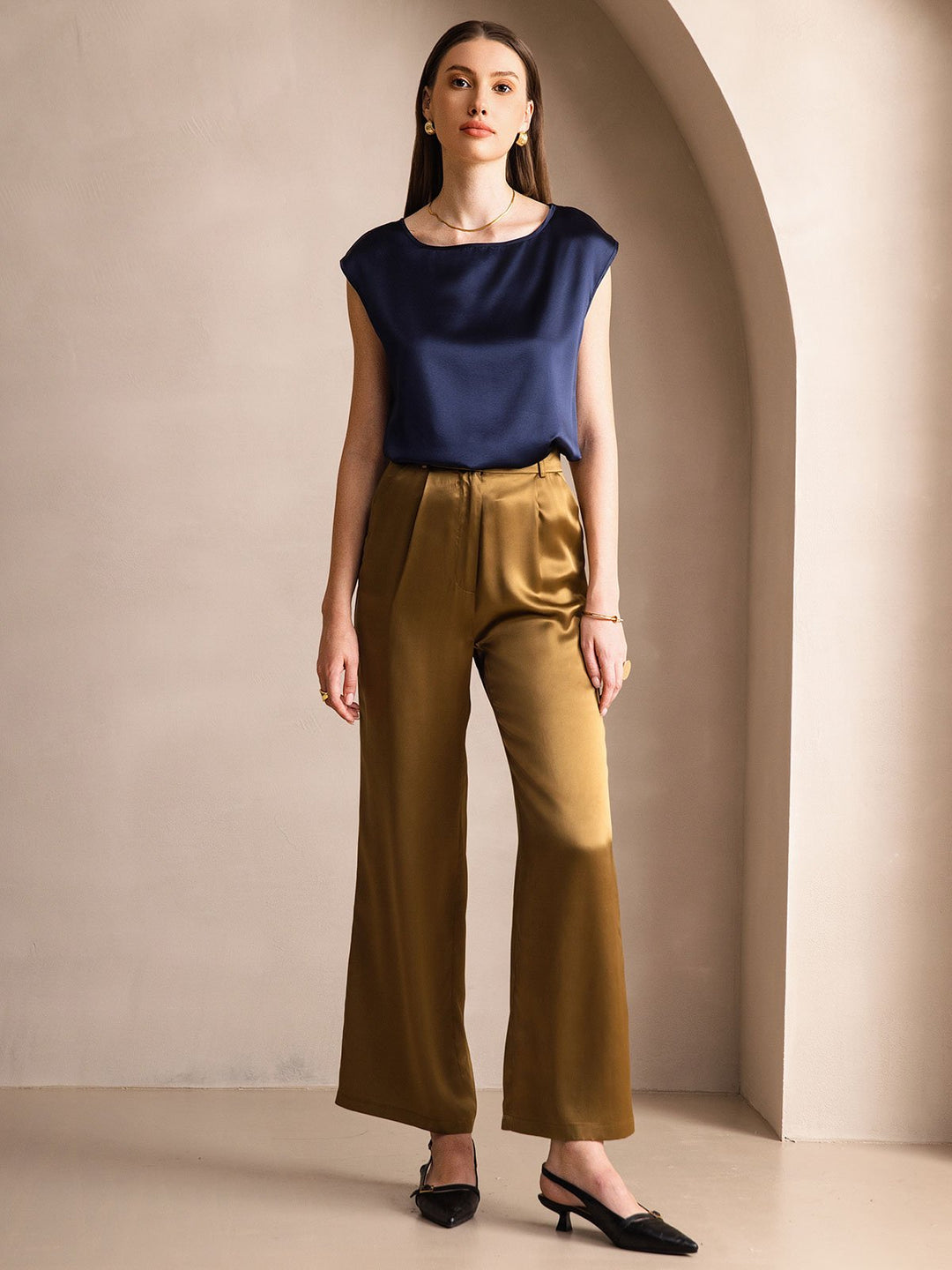 Heidi-Mode | Seiden Kapuze Ärmel Bluse