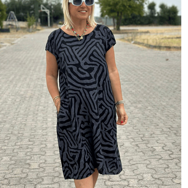 Heidi-Mode | Bohemien Leopardprint Blumenkleid