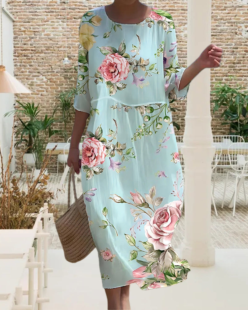 Heidi-Mode | Elegantes Floral Kleid, das den Bauch kaschiert