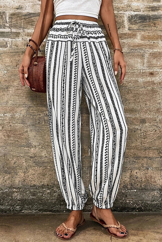 Gestreift Boho Gestreifte Print Casual Pants