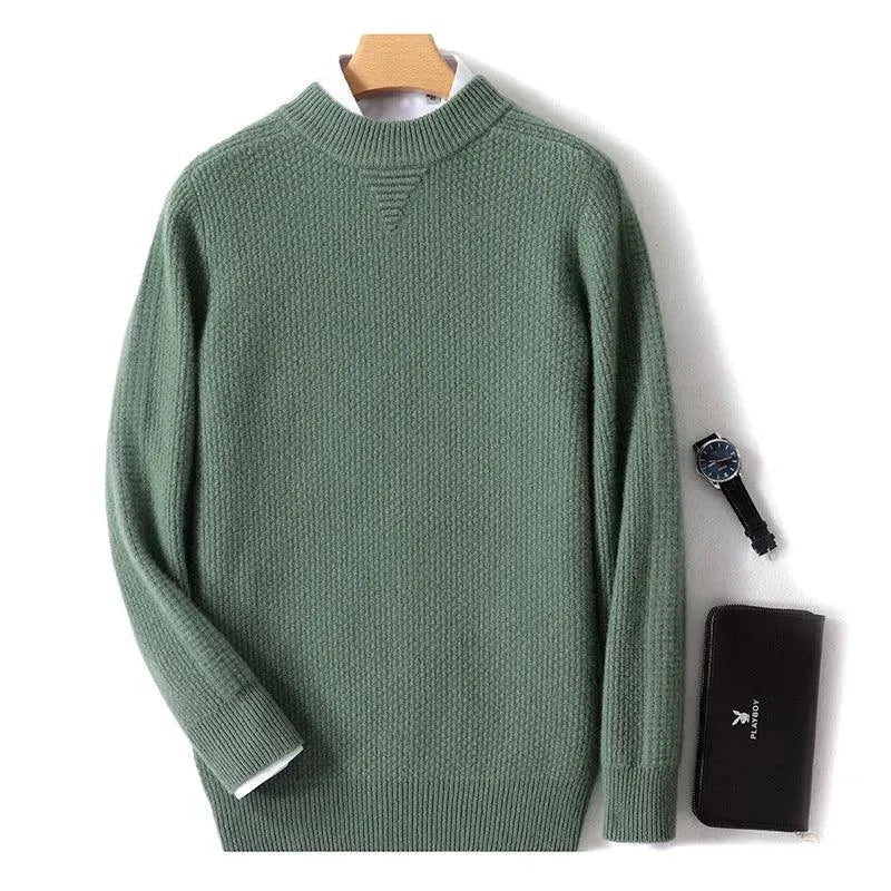 Heidi-Mode | Herrenpullover aus Cashmere, lässig gestrickt, mit Halsetikett