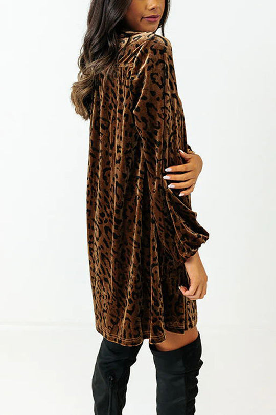Heidi-Mode | Wechselnde Jahreszeiten Mode Leopard Samt Kleid