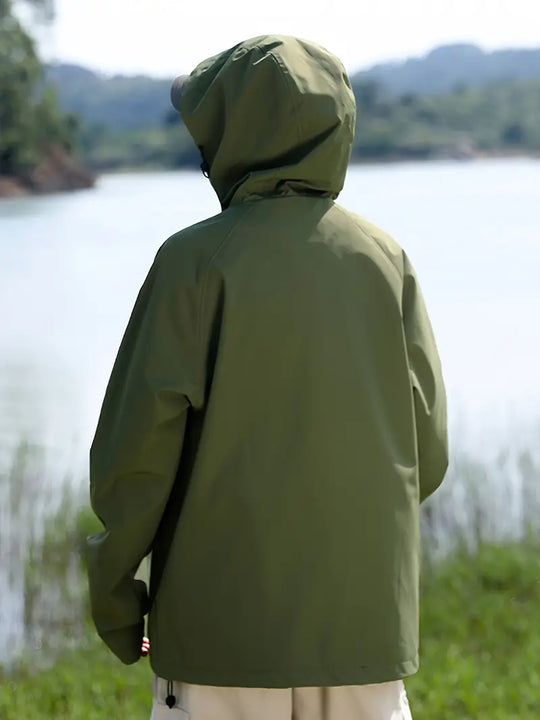 Heidi-Mode - Wasser- und winddichte Damenregenjacke mit Kapuze und Taschen