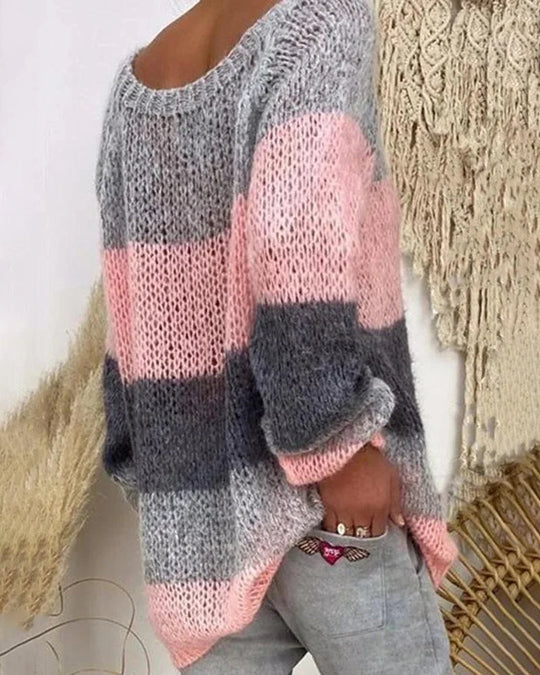 Elegante Mehrfarbige Strickpullover