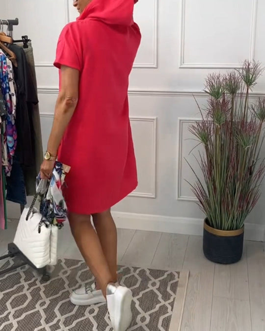 Heidi-Mode | Kurzärmliges Freizeitkleid mit Kapuze