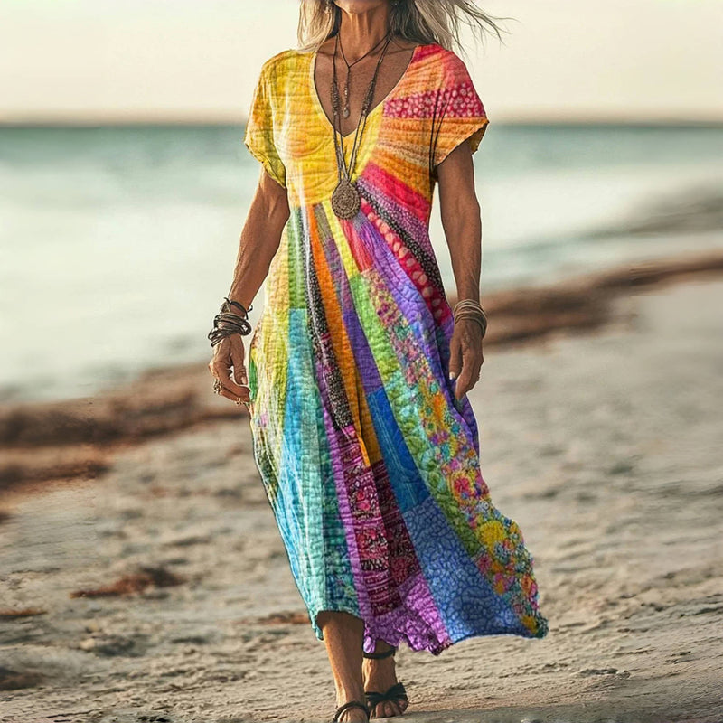 Heidi-Mode | Farbenfrohes Lässiges Kleid