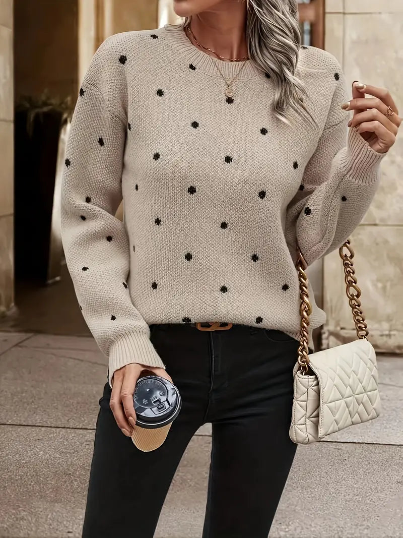 Heidi-Mode | Langarm-Poker-Dot-Pullover