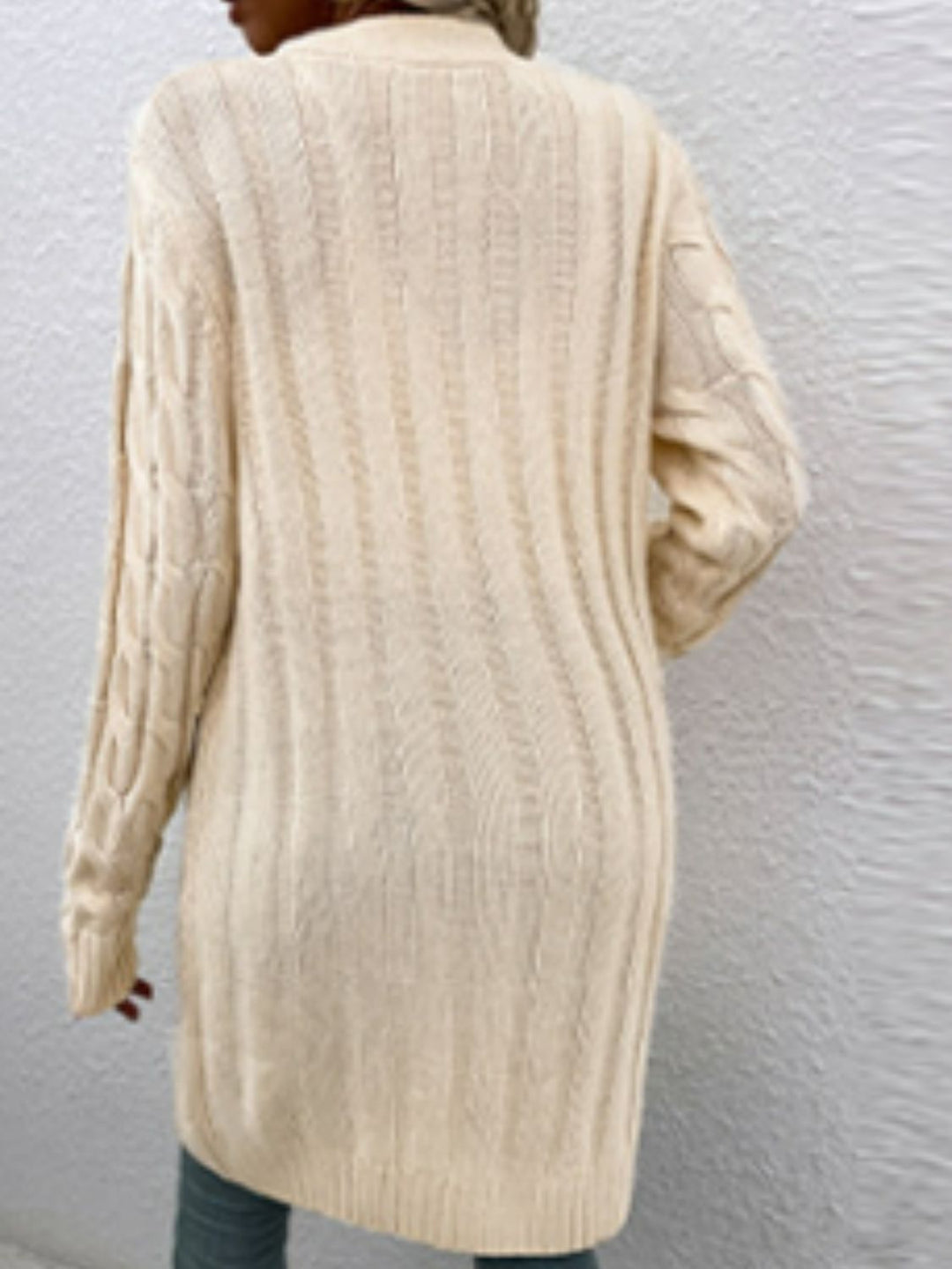 Heidi-Mode | Kabelstrick Knopfverschluss Cardigan mit Taschen
