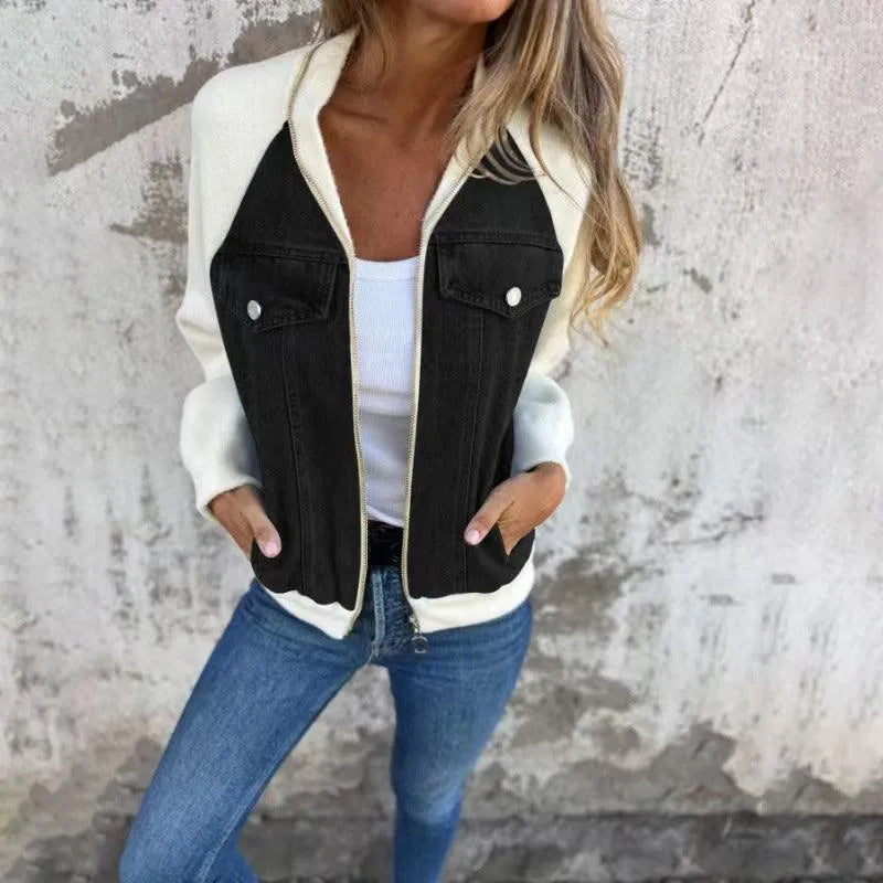 Heidi-Mode | Casual denim jacket with zipper and hood