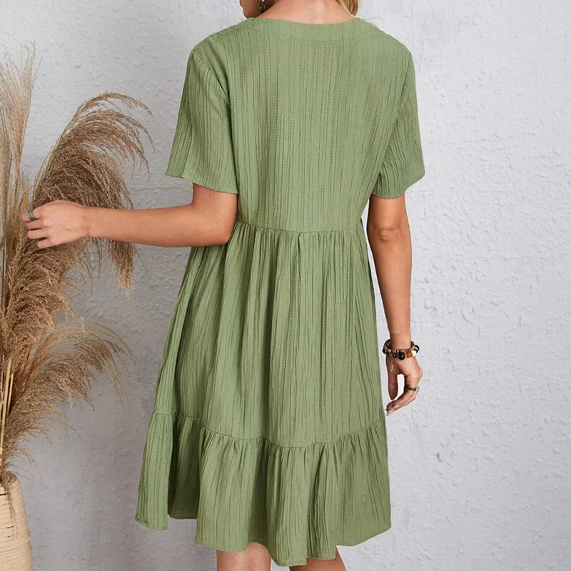 Heidi-Mode | Kontroll Retro V-Ausschnitt Kleid